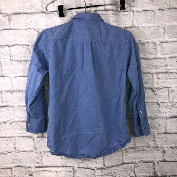 Arizona button down stripe dress shirt blue youth boys size 12 - Picture 2 of 2